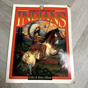 North American Indians Native Story Album Vintage Coloring Book Troubador Press